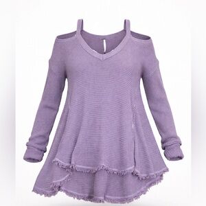 🎀BOGO 50% off 🎀 Free People Lavender Off-the-Shoulder Sweater